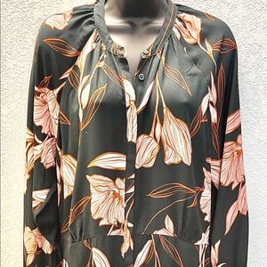 Forest Green Bohemian Floral Print Dress - XL